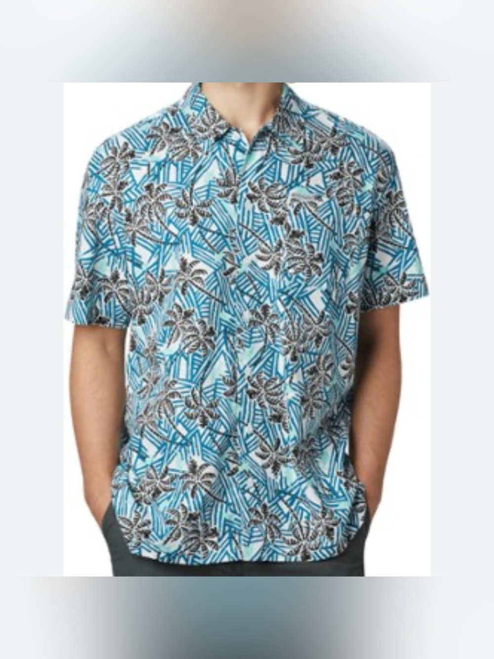 Columbia PFG Trollers Best Palm Tree Short Sleeve Button Down Shirt Size XXL